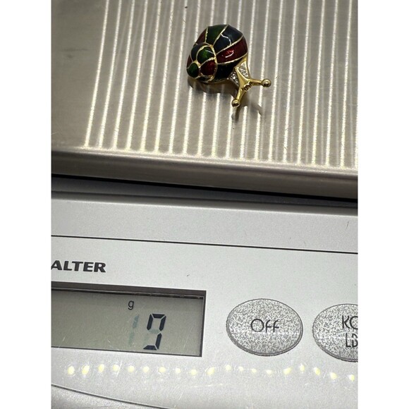 Vintage Snail, Womens Brooch, Enamel, Cloisonne, Rhinestones, Gold Tone Spring - Picture 6 of 9